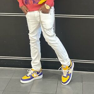 Nike Men's Yellow and Purple Sneakers
